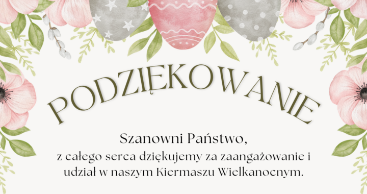 Plakat Kiermaszu Wielkanocnego w Żłobku Pomnik Matki Polki (30.03–03.04.2026) – palmy, ozdoby i rękodzieło; zbiórka na wózek wieloosobowy dla dzieci