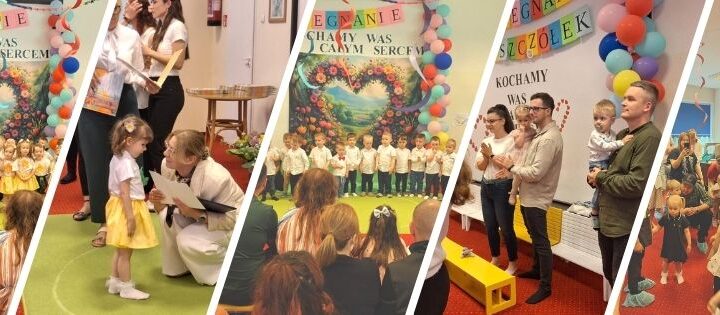 Pożegnanie grup „Pszczółki” i „Biedronki” – występy dzieci, wręczenie dyplomów, wspólne zabawy oraz rodzinne świętowanie zakończenia roku żłobkowego