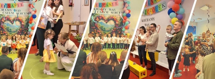 Pożegnanie grup „Pszczółki” i „Biedronki” – występy dzieci, wręczenie dyplomów, wspólne zabawy oraz rodzinne świętowanie zakończenia roku żłobkowego